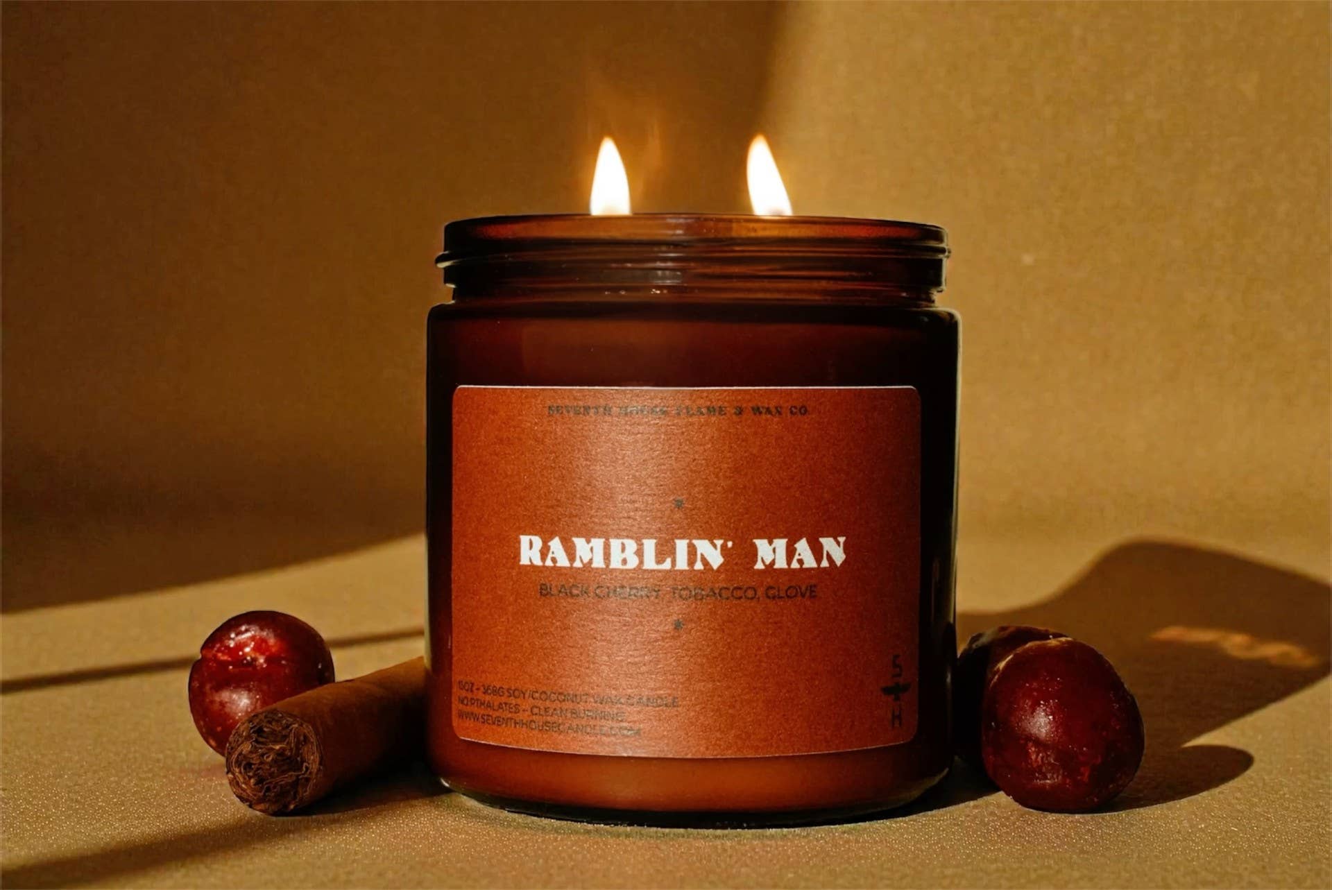 candle black cherry tobacco Ramblin' Man | Black Cherry, Tobacco & Clove Candle